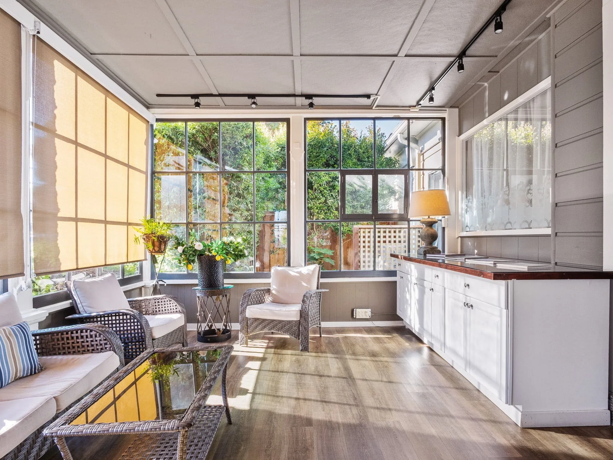 Sunlit indoor and outdoor living space the flythrough passes through